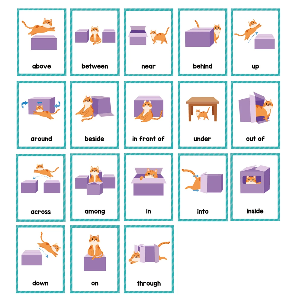 Montessori Kids English Words Learning Flashcards Early Educational Cards Classroom Supplies Kindergarten Teacher Teaching Aids