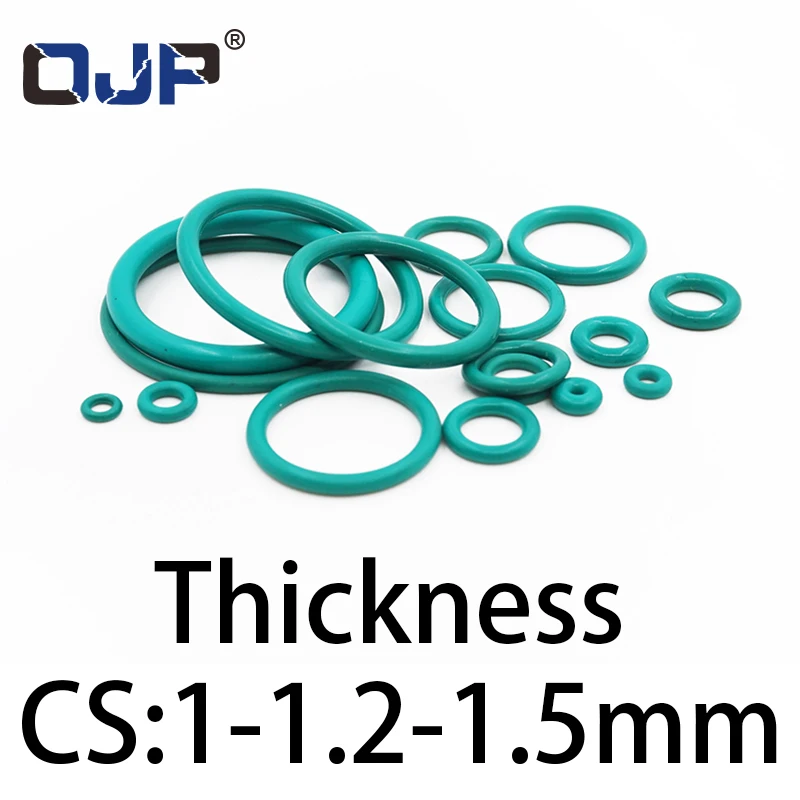CS 불소 고무 FKM 밀봉 온도 저항 개스킷 고무 링, O 링 두께 1/1.2/1.5mm, 사양 완료 