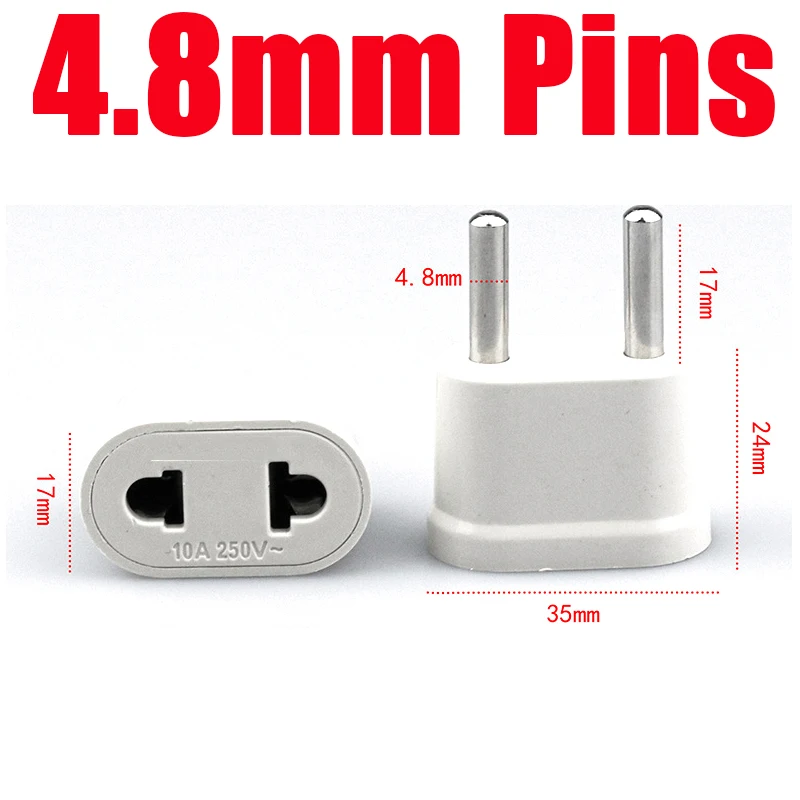 Adaptador De Enchufe Americano/europeo De 1 Piezas, Convertidor De  Corriente De Enchufe Europeo/estadounidense De 4,0mm, 2 Pines, Salida De  Enchufe Eléctrico - Toma De Corriente Y Enchufes Adaptadores - AliExpress