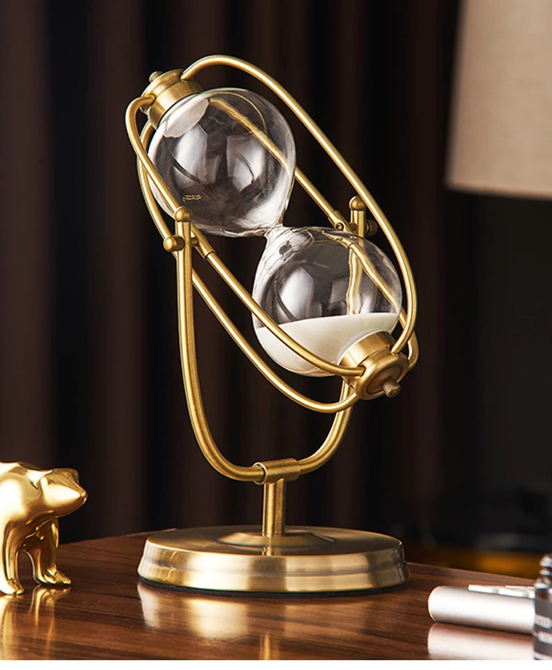 Modern Metal Hourglass Sand Timer Classical Office Bookshelf Study