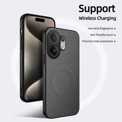 Luxury Kevlar Fiber Texture Magnetic Shockproof Protective Case for Vivo V60 (GRAY)