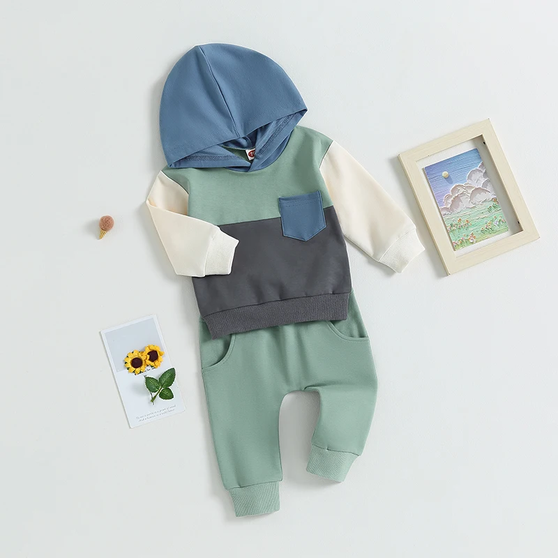 

Toddler Newborn Infant Boys Boys Clothes Sets Long Sleeve Tops Drawstring Pants Casual Outfits Fall Spring Clothing