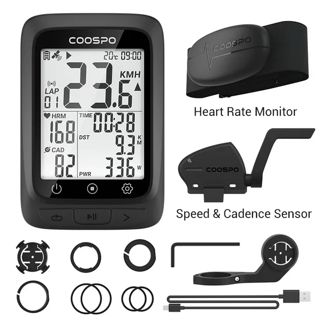 Coospo BC107 バイクコンピューター GPS ワイヤレス自転車走行距離計