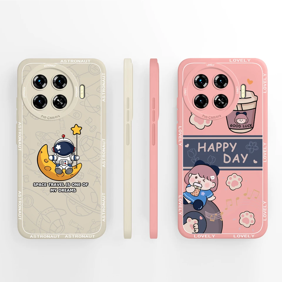 Love Heart Flower Liquid Silicone Durable Fashion Simple Cover for Tecno Spark 20 Pro Plus