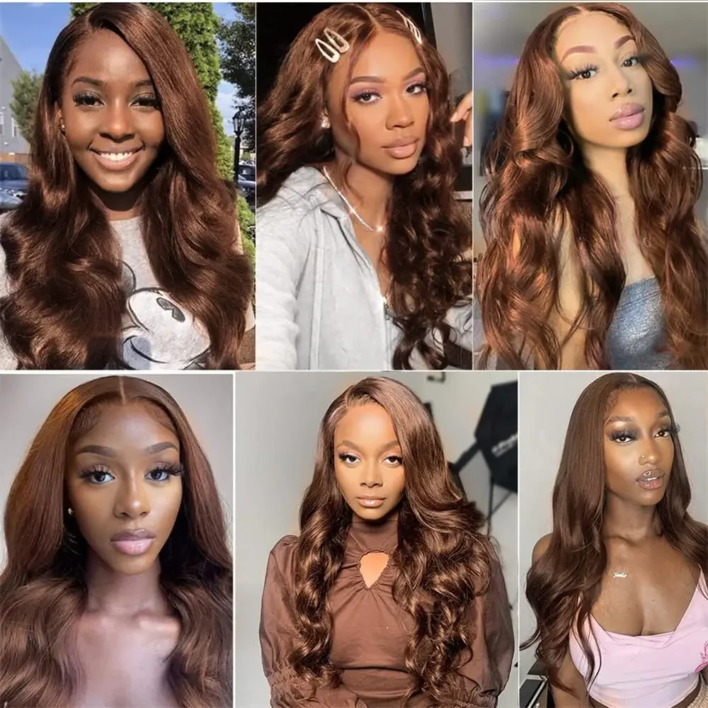 #4 Chocolate Brown Body Wave 10-30 Inch Honey Blonde Bundles Human Hair #4 Colored Brazilian Hair Weave Bundles Women Raw Hair 6