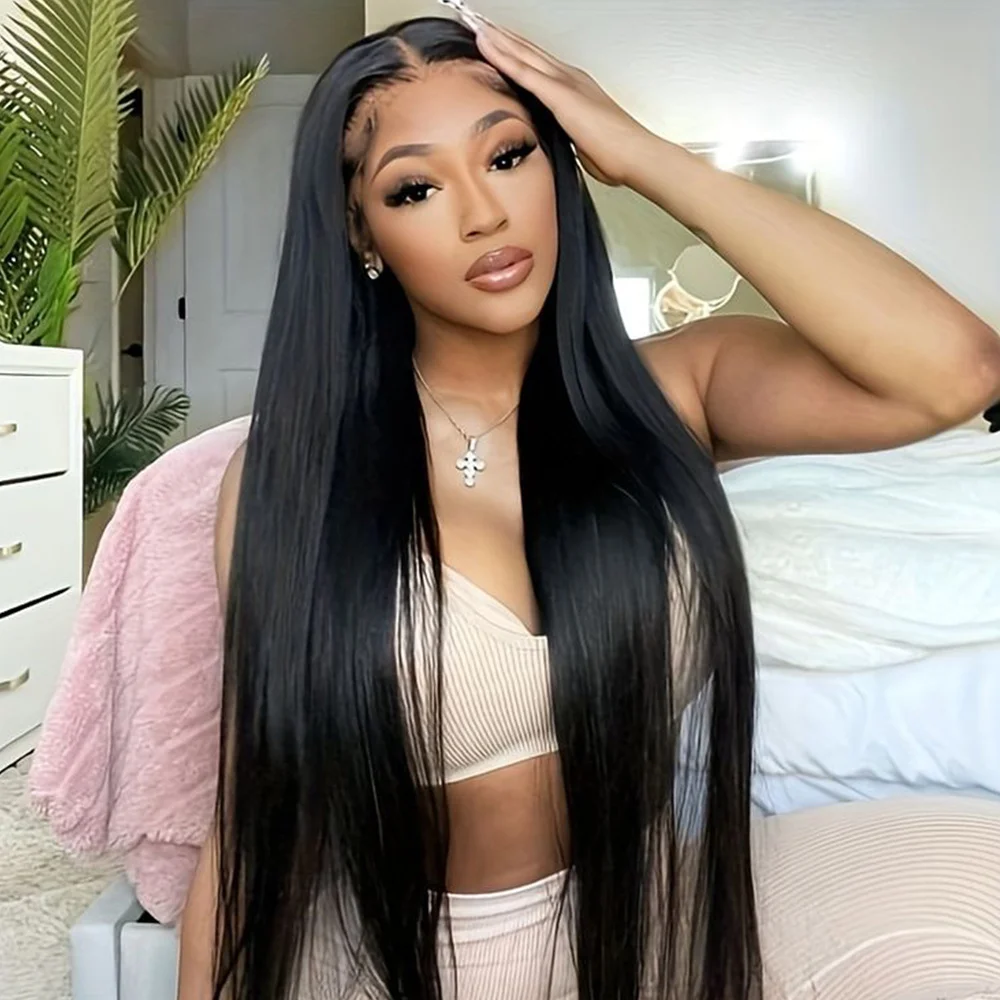 

Brazilian Long Straight Human Hair Wigs 13x4 Lace Front Wig For Women Hair Frontal Closure Wig Pre Plucked 8-34 Inches