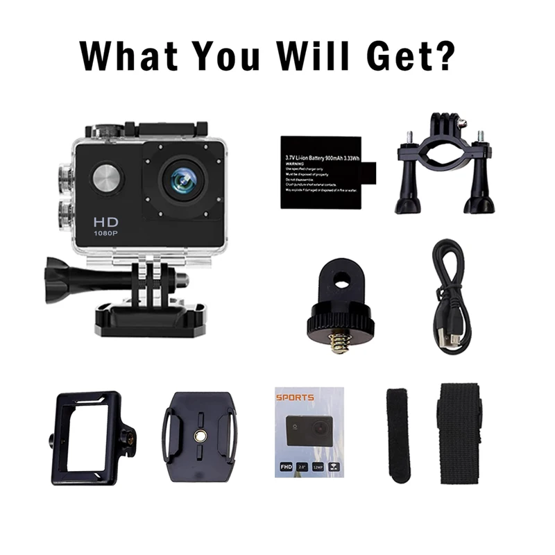 Mini Action camera UHD diving recorder cycle record waterproof helmet record wide Angle underwater outdoor sports camera