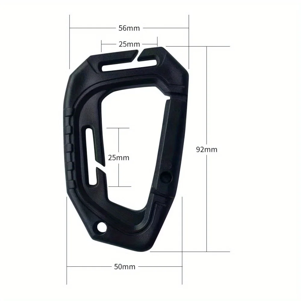 5Pcs Big D-type Plastic Steel Tactical Molle Quick Hook Hanging Buckle Clip Outdoor Camping Backpack Bag EDC Tool Accessories