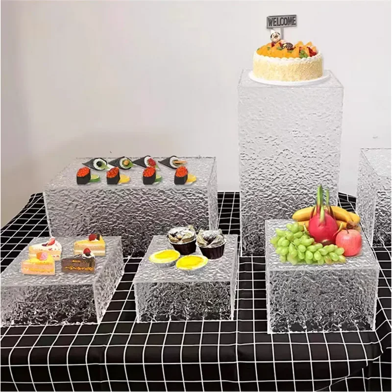 Acrylic Transparent Dessert rack et table Food tray rack Cake tray table et tea break stand cake display Dishes Plates