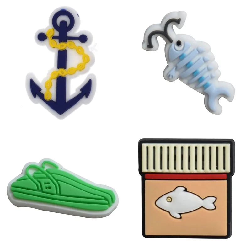 Fishing-Themed Shoe Charms for Clogs and Shoes Accessories