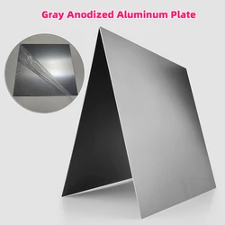Vibrant Anodized Aluminum Alloy Sheets - Various Sizes & Thicknesses Available - 100x100x0.5mm 5pcs (Gray)