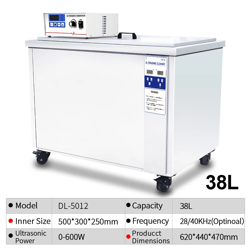 Industrial cleaning machine Hardware oil removal wax removal semiconductor chip cleaning 38L 600W ultrasonic cleaning machine