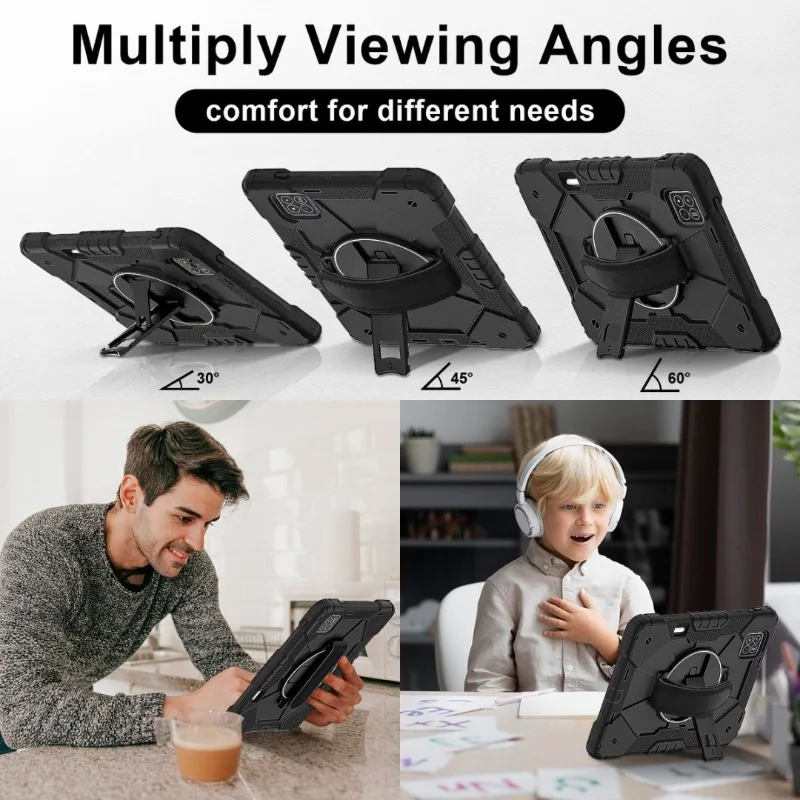 Enhanced 360 Rotating Armor Stand Case with Handle Grip