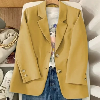 2024 primavera autunno nuovo Blazer donna moda coreana sciolto monopetto giacca da donna giacca da ufficio cappotti donna Casual top 1