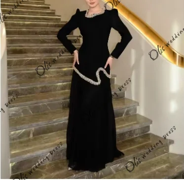 تخصيص فساتين حفلة موسيقية طويلة الأكمام س الرقبة ا...