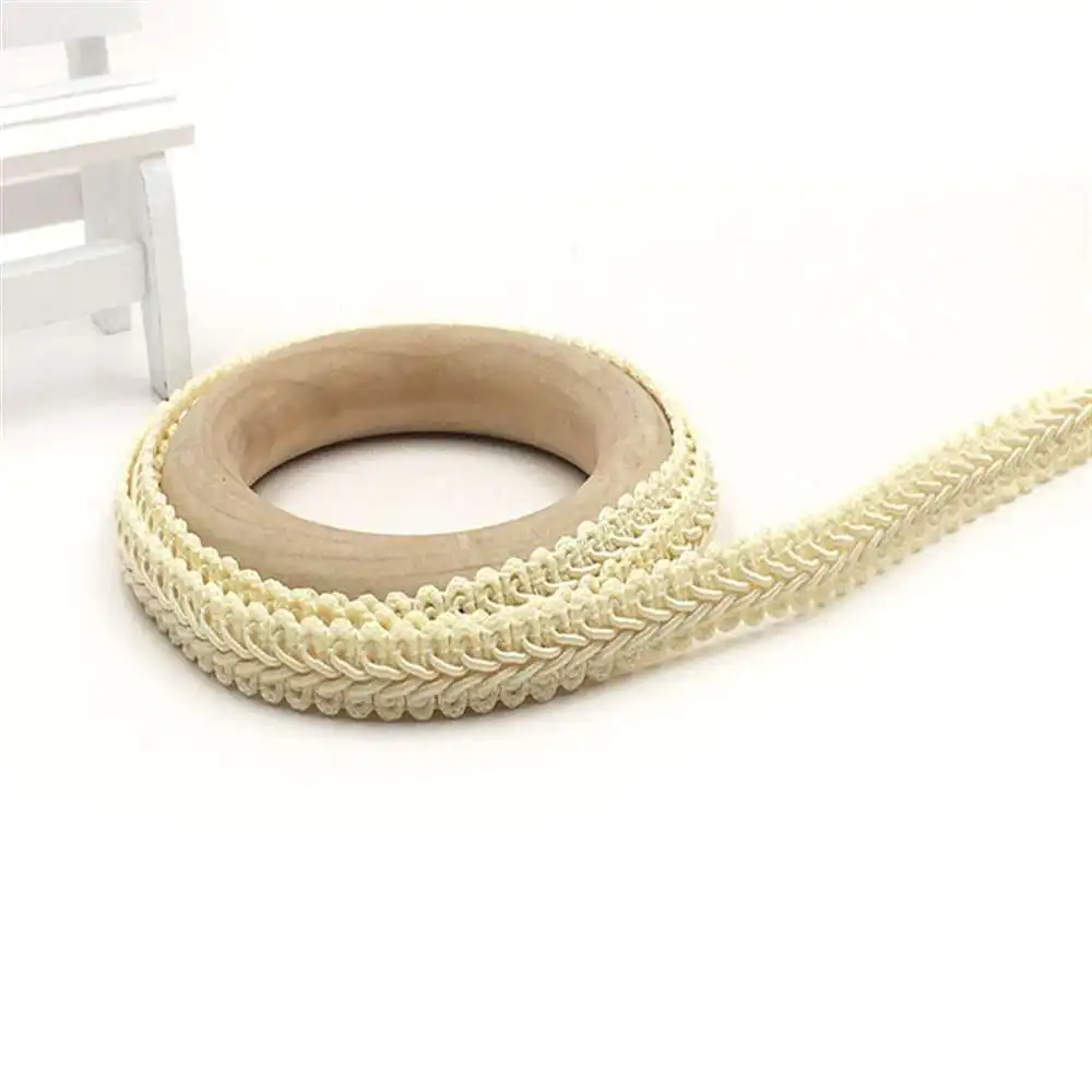 Neue 1,2 cm Spitze Trimmen Band Polyester Tausendfüßler Geflochtene Spitze Nähen Kleidung Zubehör Kurve Spitze DIY Handwerk Hochzeit Decor – Detail 6