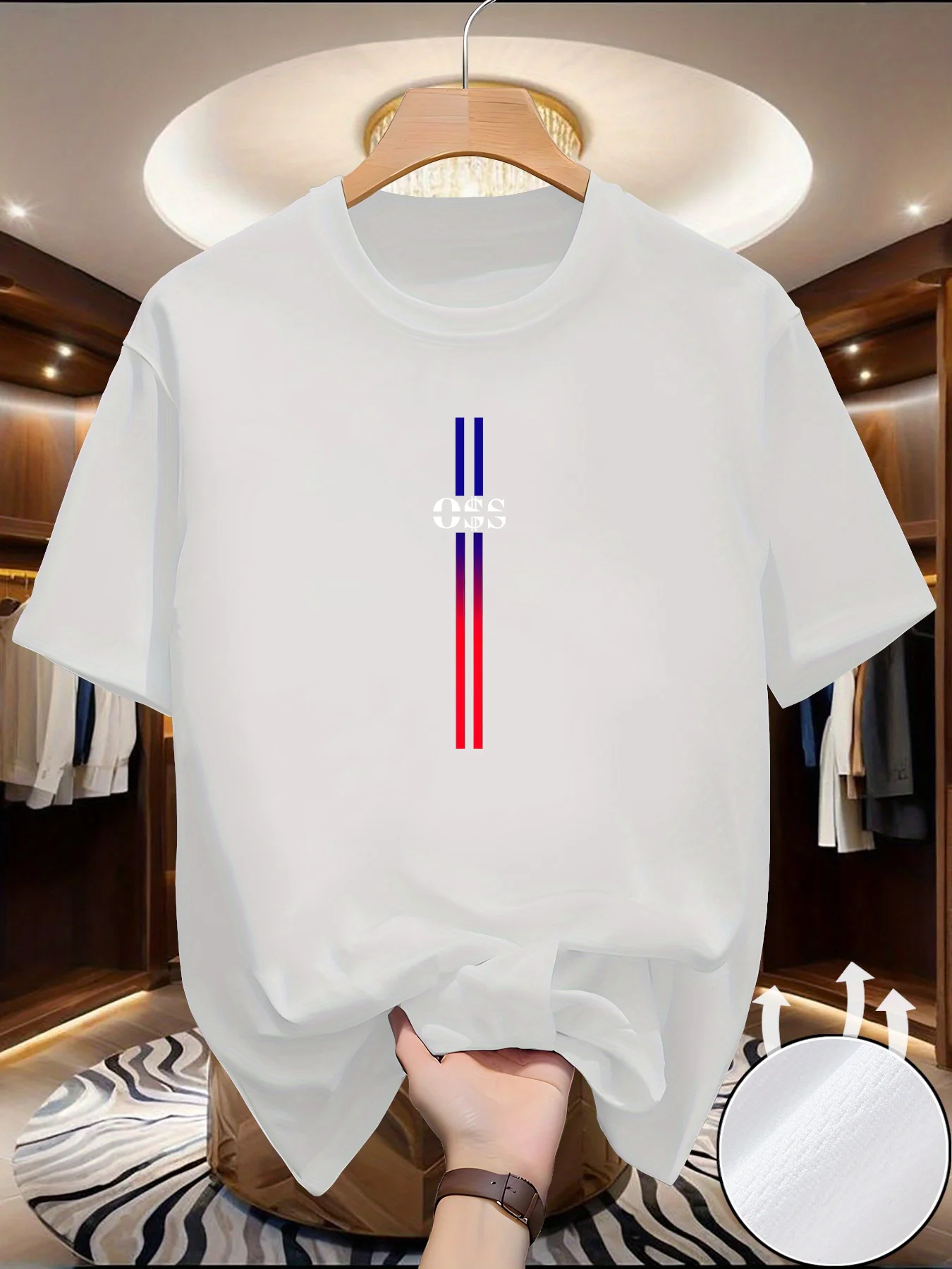 รูปสินค้า เสื้อยืดวิ่งคอกลมแห้งเร็วสำหรับผู้ชายรุ่นใหม่ฤดูใบไม้ผลิ/ฤดูร้อนเสื้อบางพิมพ์ลาย OSS แห้งเร็วแขนสั้นระบายอากาศได้ดีฟิตเนสกีฬา