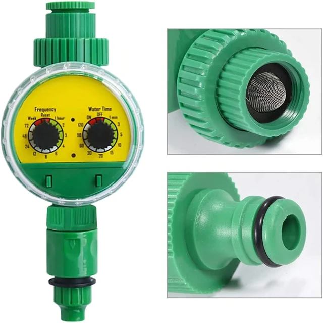 Tuyau d'arrosage automatique électronique de jardin en plastique vert extérieur, minuterie d'irrigation, tuyau d'eau de robinet 4