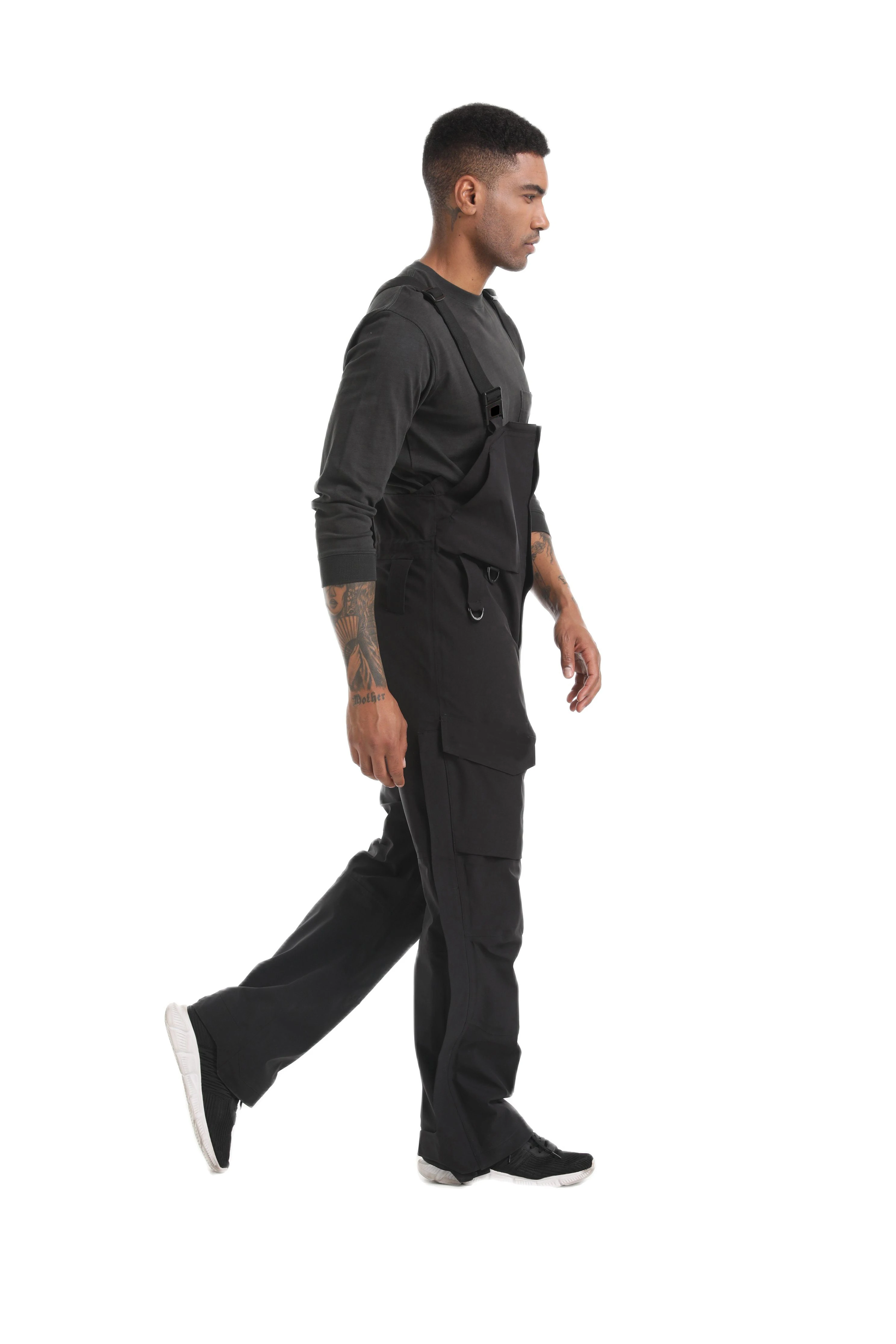 Men Chest Pants Waterproof Fishing Pants Leg Zipper Front Pockets Fishing Bib Wading In River