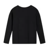 2024 Fashion Spring Autumn 2-12T Years Children's Black White Sweet Long Sleeve O Neck Unisex Kids Girl Boy Basic T-Shirt 3
