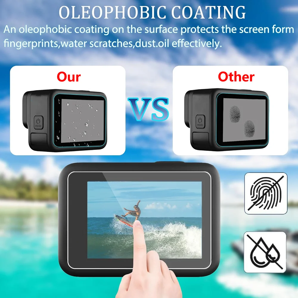 Hero 13 Screen Protector Ultra Clear Tempered Glass Silicone Lens Protective Cover for GoPro Hero 13 Black Action Camera