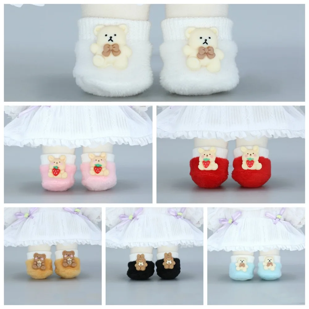 Doll Shoes 20cm Soft Doll Shoes 1/12 Dolls Rabbit Idol Dolls Plush Shoes Bear Multiple Colors 20cm Dolls Plush Shoes Idol Dolls