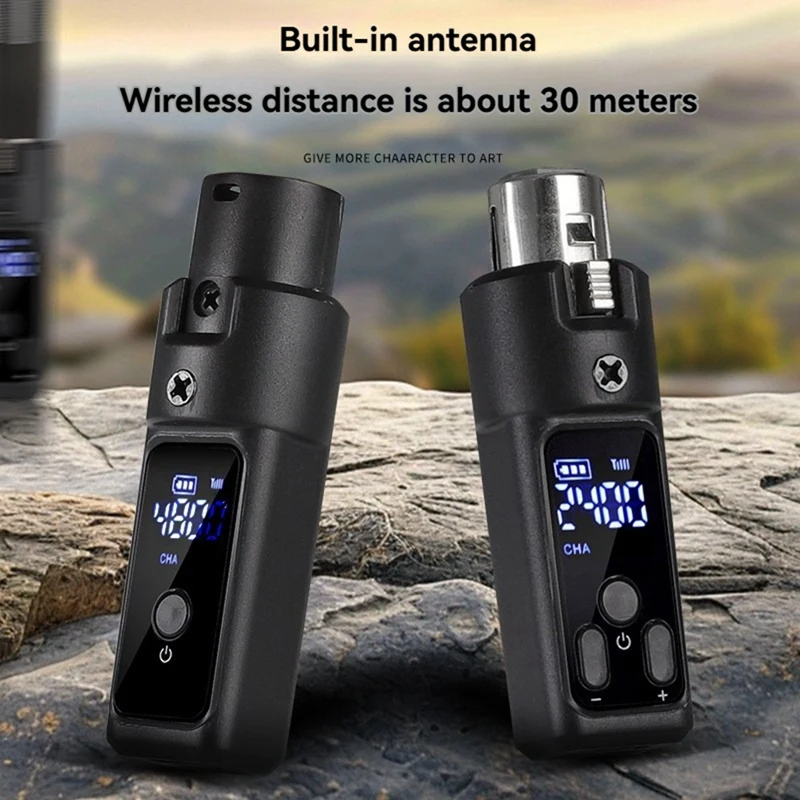 UHF 무선 마이크 변환기 XLR 충전식 송신기 및 수신기 마이크(48V 캐패시티브 마이크용)-A23U