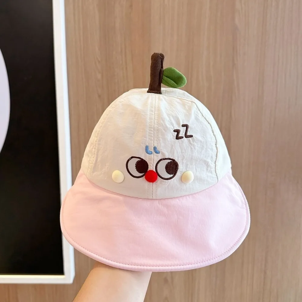 Comfortable Quick-dry Korean Style Cap Embroidery Anti-UV Summer Kid Sunhat Shading Hat Dinosaur Children's Bucket Hat Baby