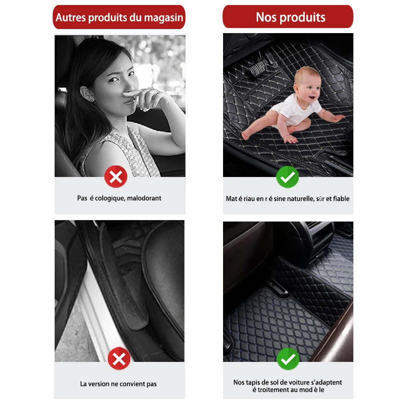 Voiture Tapis De Sol pour Citroen C4 Picasso 2014-2018 (5 Seats), Toutes  Saisons Cuir PU Imperméables Tapis Anti-Dérapants Auto Intérieur