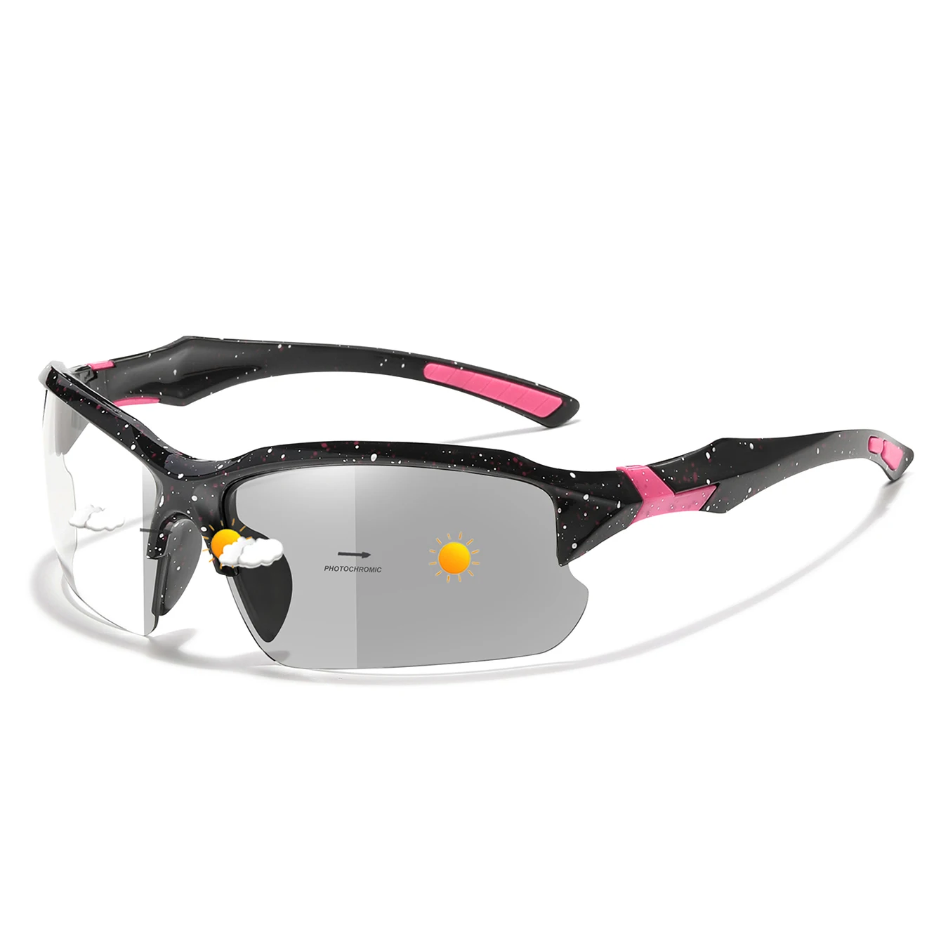 Unisex Photochromic Outdoor Sports Sunglasses - Grey to Clear Transition