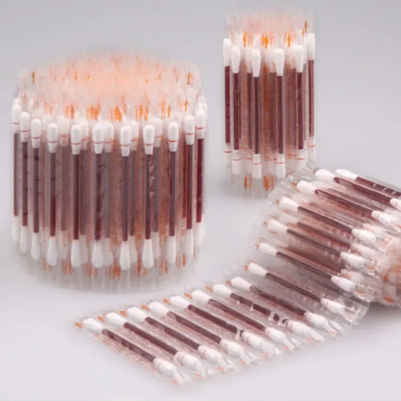 Cotton Swabs 50pcs/lot Cotton Stick Iodine Swab Disinfected Swab Medical Alcohol Disposable Emergency for Children Adults Baby