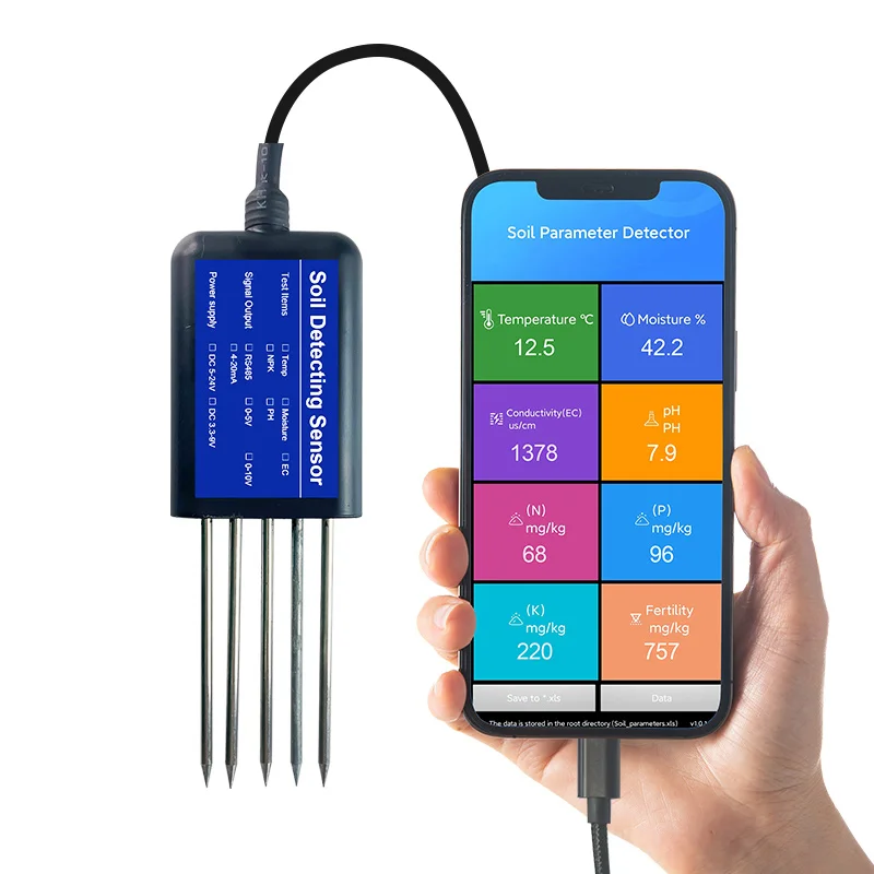 Gemho Factory 휴대용 USB 타입 토양 센서, 무료 안드로이드 앱 데이터 읽기, C타입, 가장 저렴한 토양 종합 센서, 8 인 1