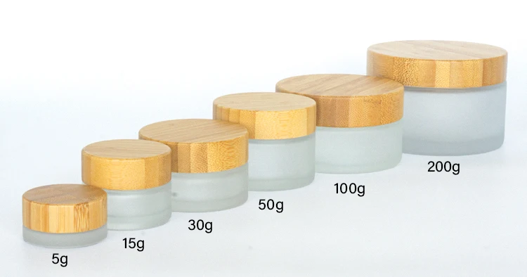 5 Pcs Frosted Candle Jars With Bamboo Lid 100g 3 Oz, 200 Ml 6 Oz