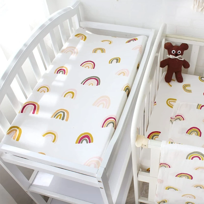 Soft Baby Mattress Cover Diaper Changing Pad Cover Printed Newborn Nursery Table Sheet Boys Girls Diaper Changing Mat Sheets