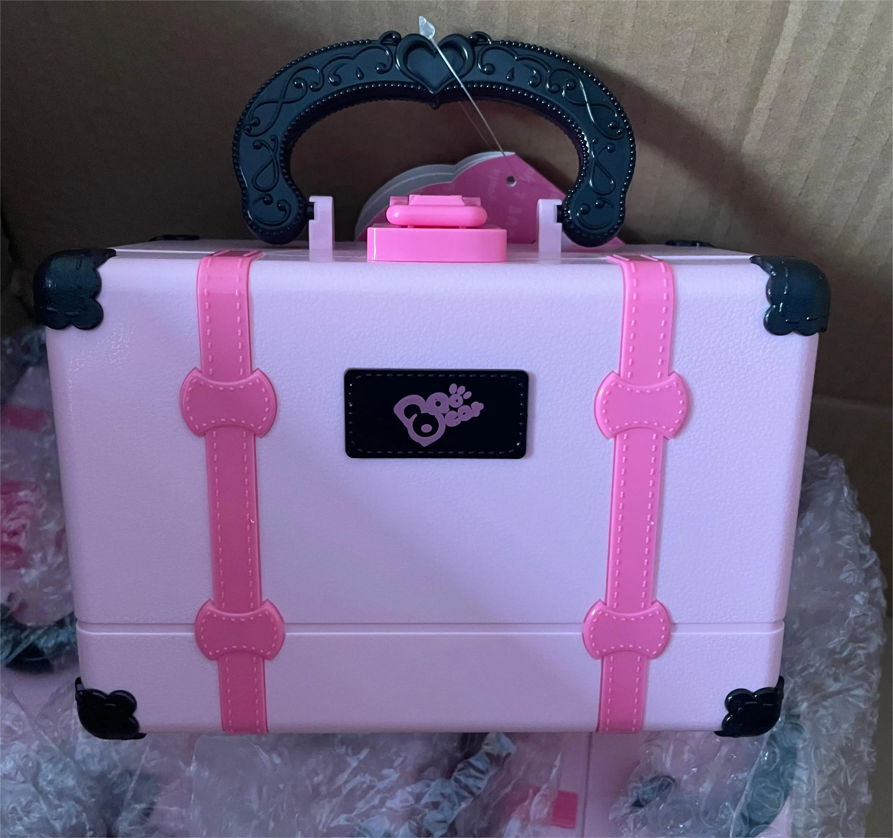 children's Cosmetic Makeup Kit Set Kids Makeup Box for Girl Party Birthday Gift Nontoxic Safety Lip gloss Nail Polish Eyeshadow 6