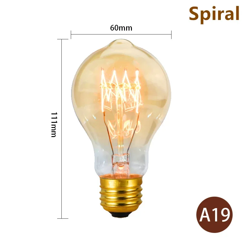 ตัวเลือกสินค้า หลอดไฟ Edison ไส้ 40W E27 ตกแต่งบ้านสไตล์วินเทจ