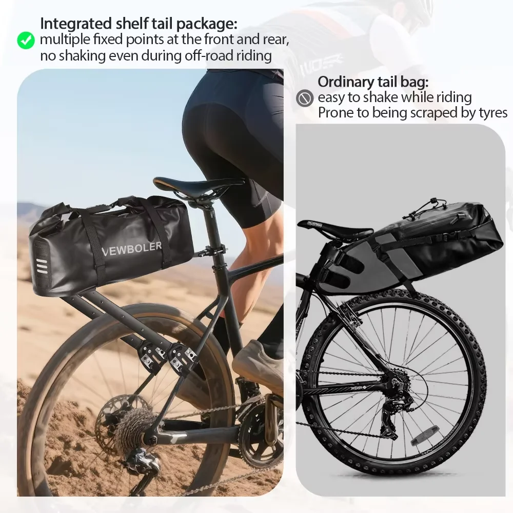 NEWBOLER 20L Portapacchi per bicicletta in lega di alluminio Passcode Lock Borsa per bici Bikepacking per MTB e scaffale per bici da ghiaia - Image 2