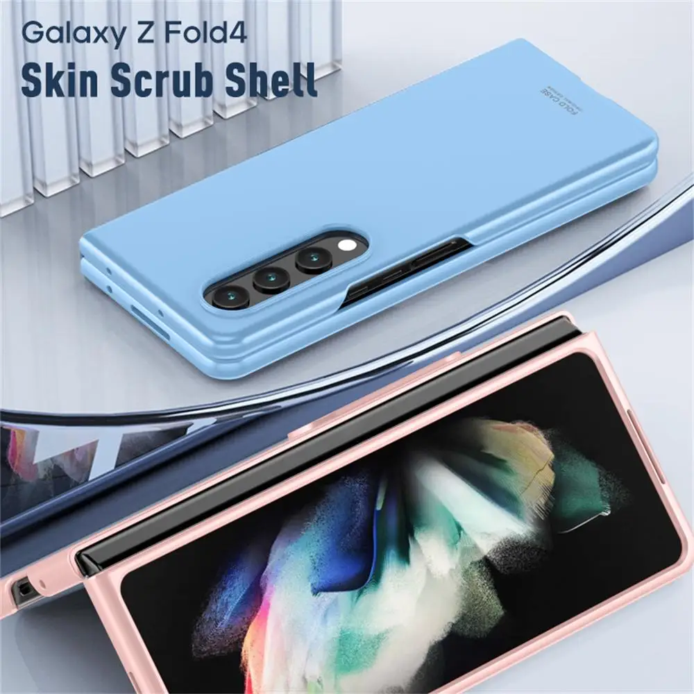 Phone Case For Samsung Galaxy Z Fold 5 4 3 5G Case Luxury Ultra Thin Skin-friendly Matte Folding Shockproof Protection PC Hard Back Cover