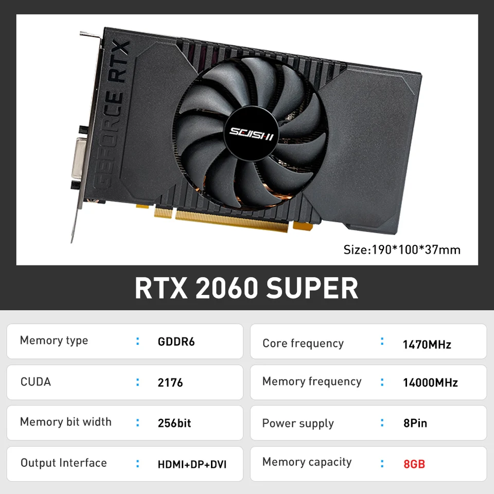 SEJISHI SJS GeForce RTX 2060 Super Vdieo Card NVIDIA 2060S GDDR6