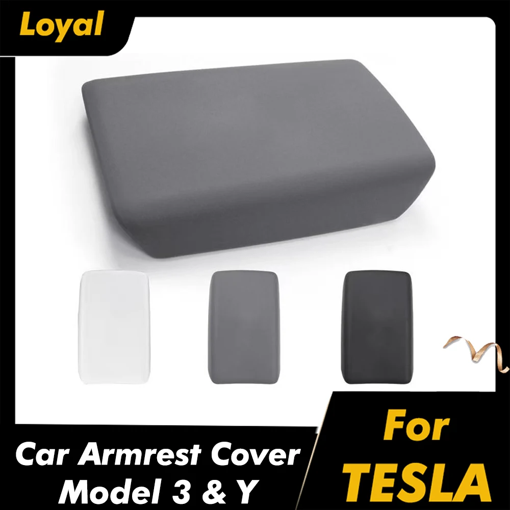 Car Armrest Cover for Tesla Model 3 Model Y TPE Leather Center Console