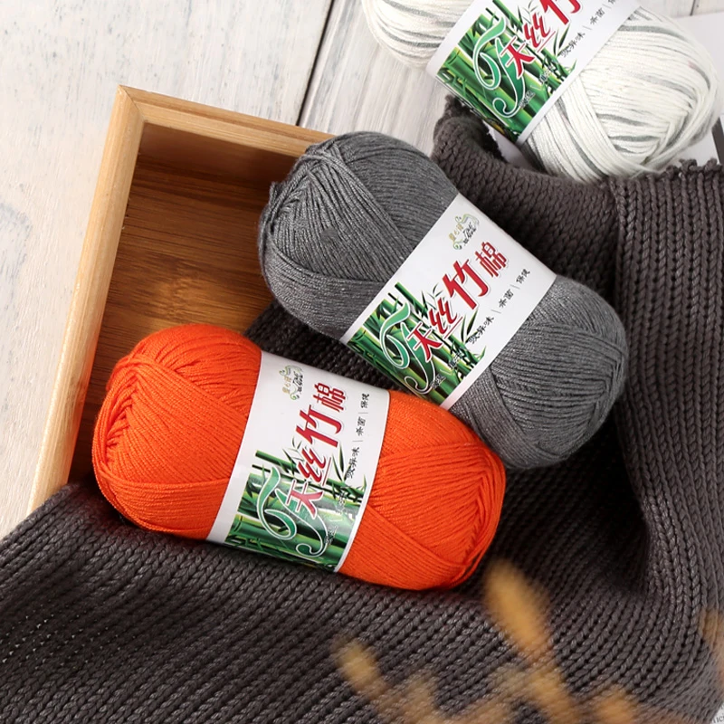1Pc 50g hand knitting Bamboo Yarn Crochet hand knit yarn line to knit for  crocheting threads handmade DIY sweater doll hat baby - AliExpress
