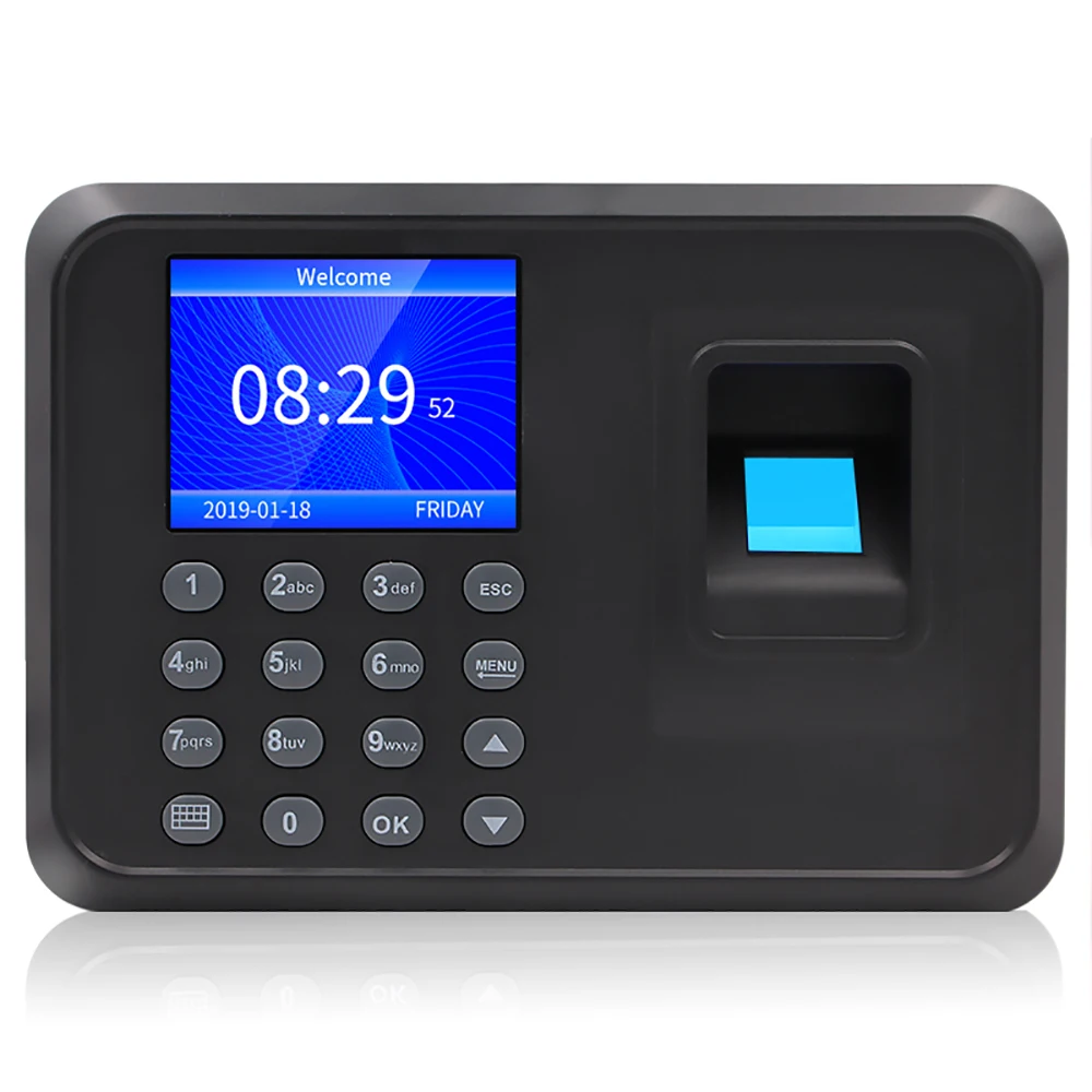 Biometric Fingerprint Password Attendance Machine Multi-language with 2.4 inch LCD Screen Employee Management Time Clock