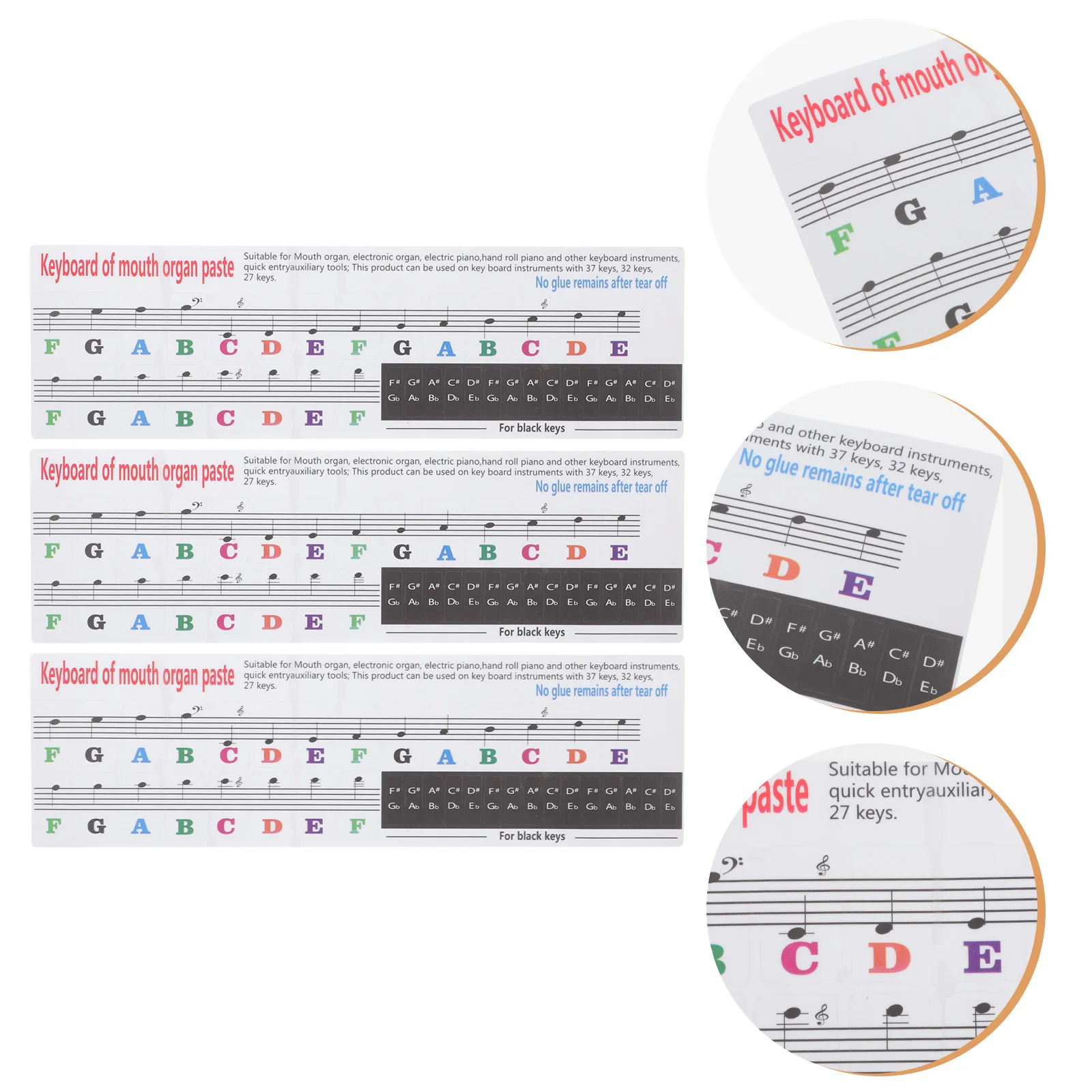

Letter Stickers Melodica Keyboard Stickers Removable Keyboard Music Note Stickers Key Labels Beginners Learning Teaching