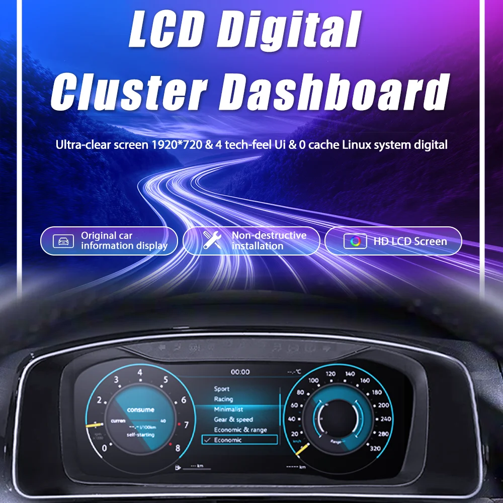 Panel de Instrumentos Digital LCD para SEAT Ibiza 2018-2025, Plataforma MQB, Panel de Instrumentos para Auto, Cabina Virtual, Tacómetro, Velocímetro, Indicador de Combustible, Kit de Actualización, Conexión Plug and Play 4