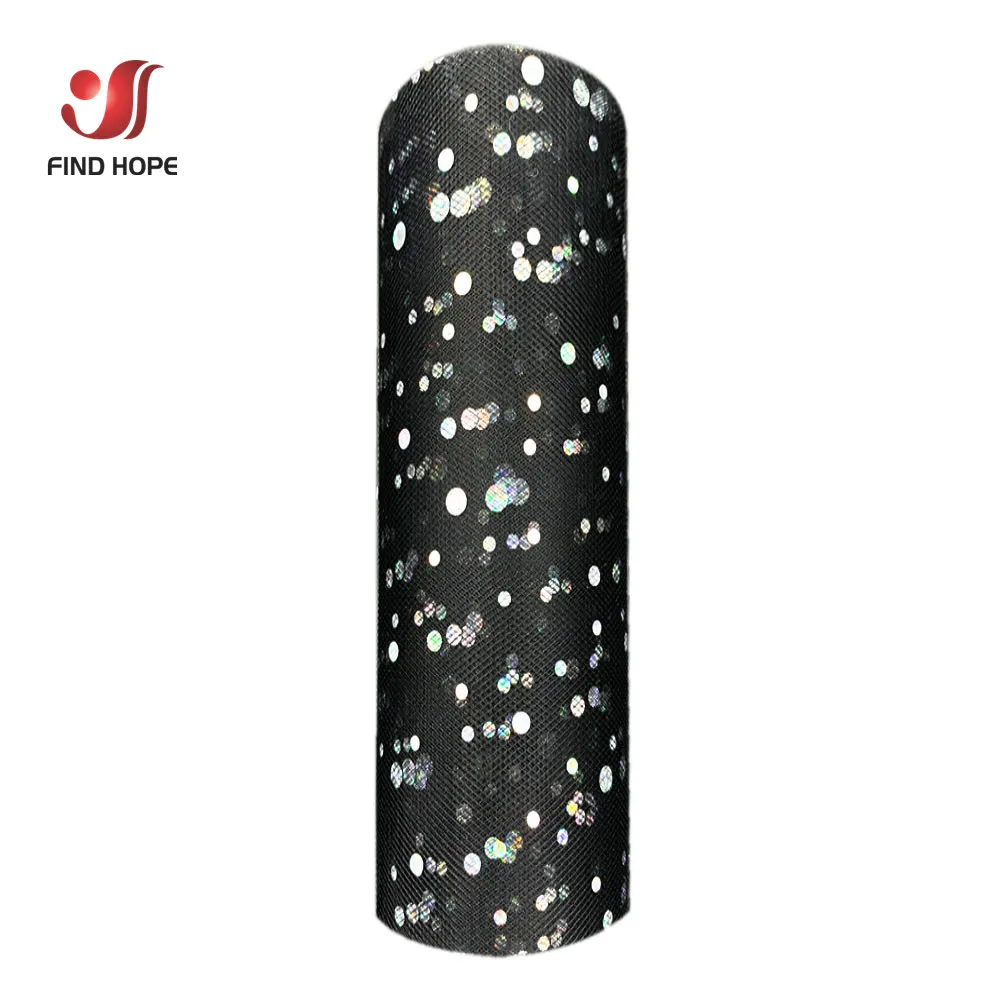 Rainbow Glitter Sequin Tulle Fabric Roll - 6in x 10 Yards for Crafting and Decoration