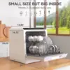 Dishwasher Countertop, 5 Washing Programs Small Dishwasher with 5-Liter Built-in Water Tank, Baby Care, Air-Dry Functio 3