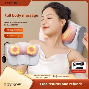 Cuscino per massaggio al collo Massaggiatore cervicale elettrico Vita Schiena Spalla Shiatsu Impastato Multifunzionale Impacco caldo Regalo di rilassamento