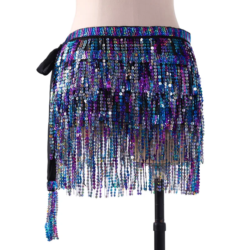 

Adult Colored Fringe Sequin Indian Belly Dance Costume Belt for Sale Women Dancing Hip Scarf Scarves Bellydance Accessories