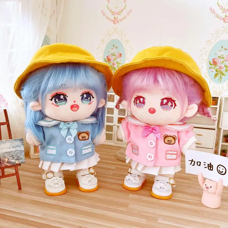 

2pc/set 20cm Plush Doll's Clothes Cute Bear Kindergarten College Uniform Clothes Suit Outfit Accessories For Dolls Toys Gift