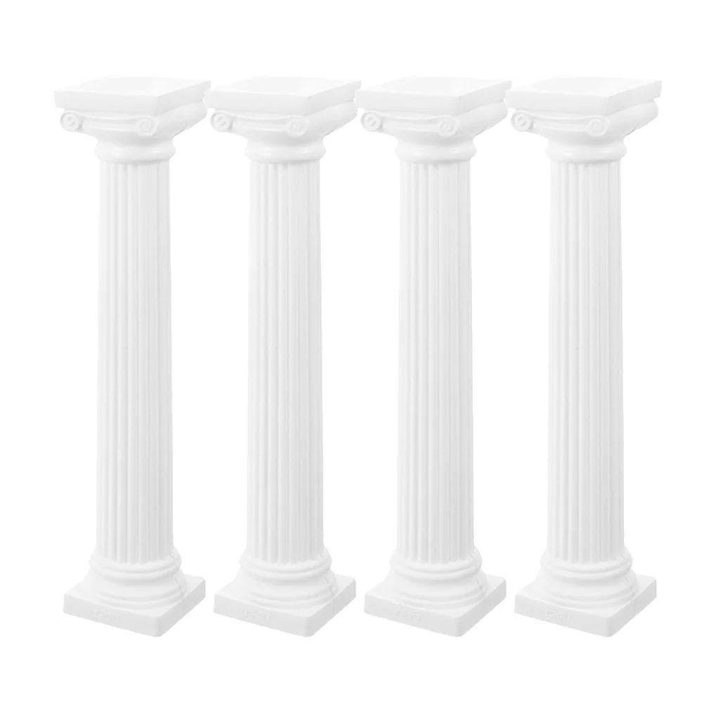 4Pcs Roman Column Decor Miniature Pillars for Entry Way Table Desk Decoration Photo Prop Yard Indoor Outdoor 1
